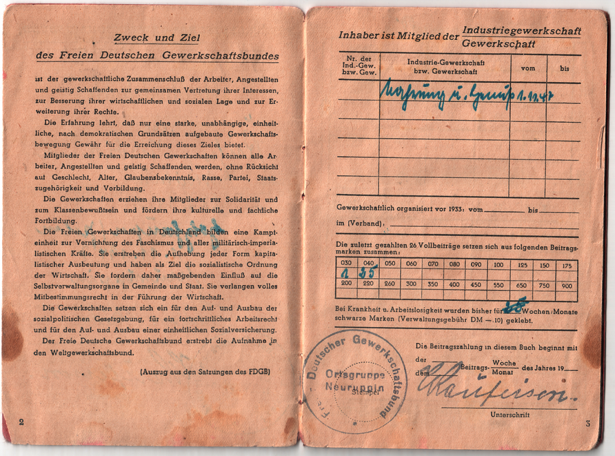 altes Buch aus der Industriegewerkschaft