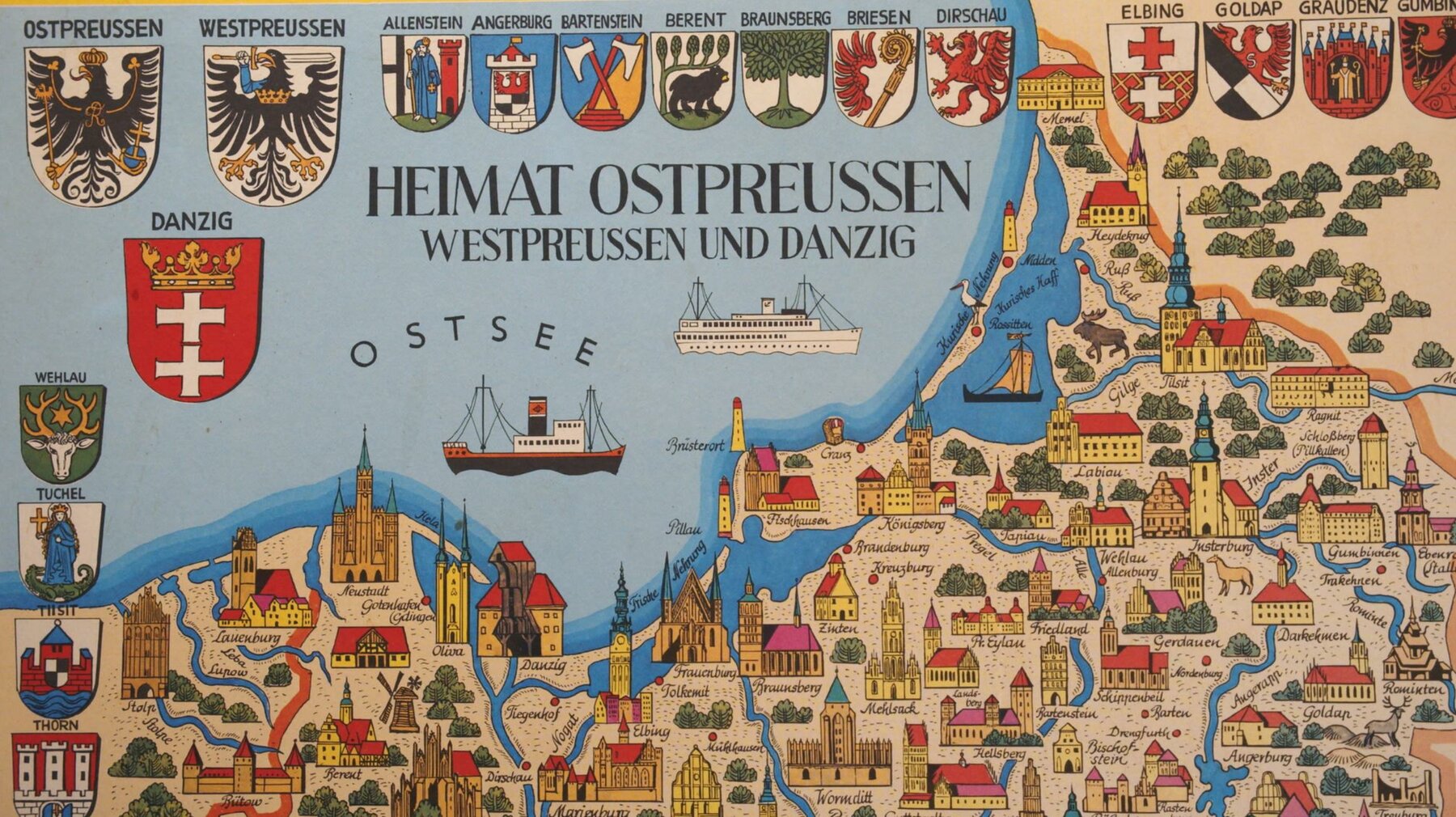 Alte Karte von Ostpreussen